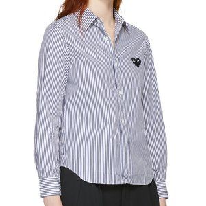 COMME DES GARÇONS PLAY Heart Stripe Cotton Shirt